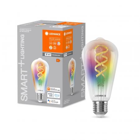 LEDVANCE SMART+ E27 WiFi Filament Edison 40 Multicolour Lampe 4,8W wie 40W Tunable White & RGBW